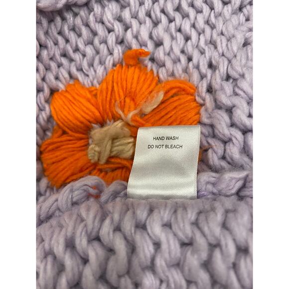 Chicwish Embroidered Floral Chunky Knit Cardigan Sweater Lilac Women's - Picture 11 of 14